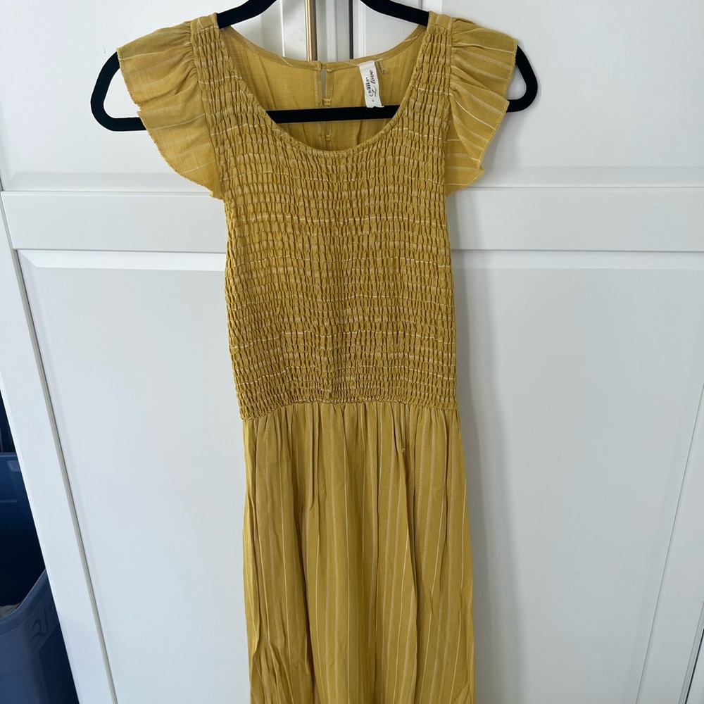 Yellow midi dress